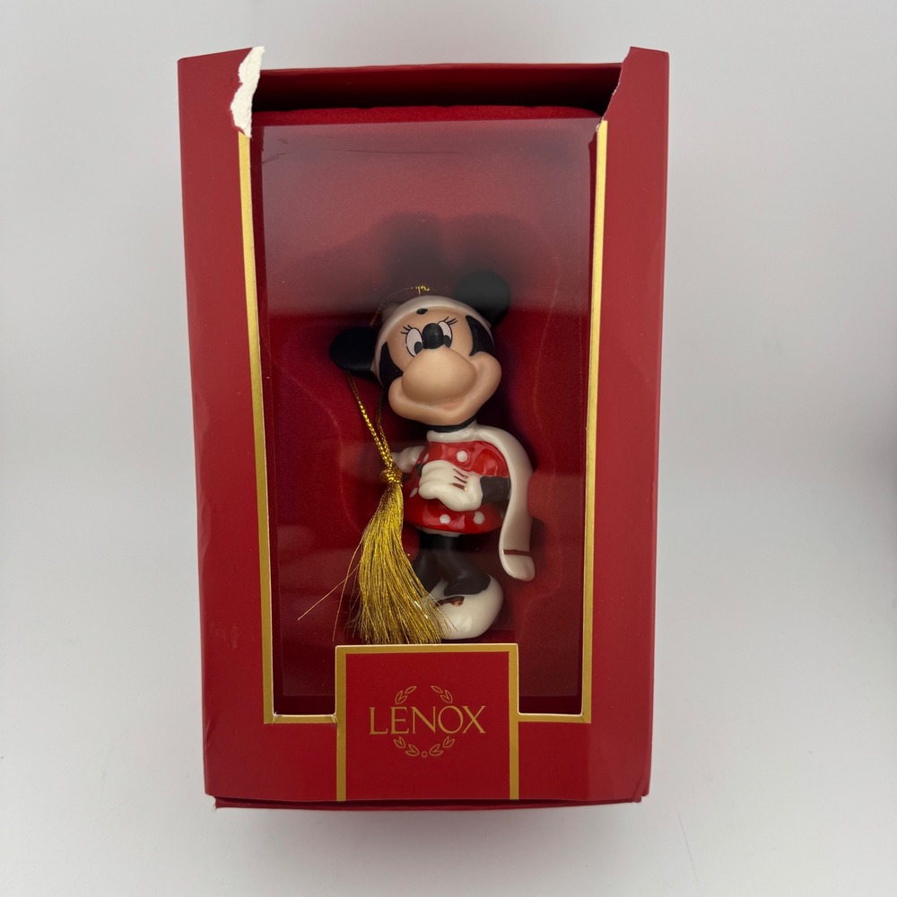Lenox Minnie Mouse Winter Ornament‎ 3.75in Red New Disney Showcase 1738586